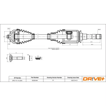 Arbre de transmission avant droit Dr!ve+ OEM 31607618682
