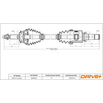 Arbre de transmission avant droit Dr!ve+ DP2110.10.2432