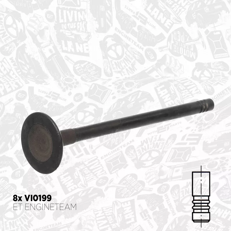 Kit de soupapes, soupapes d'admission/d'échappement ET ENGINETEAM VS0044 - Visuel 2