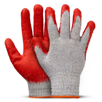 Lot de 10 paires de gants en polycoton enduits de latex - Taille 9 AMIO 04630