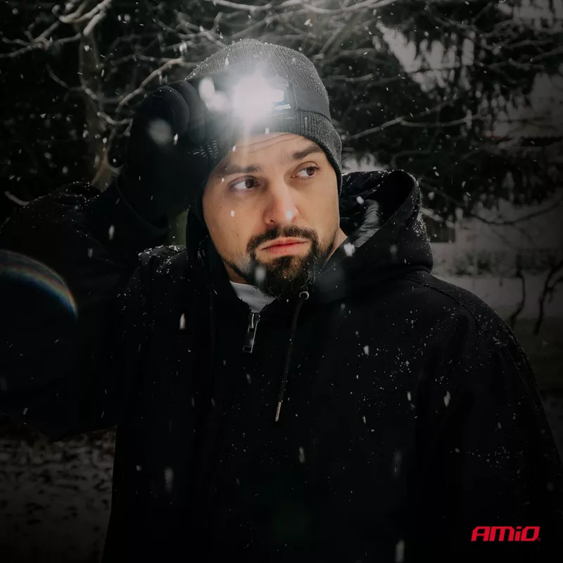 Lampe frontale à LED XPG+COB 1000mAh (BATT) AMIO 04663 - Visuel 1