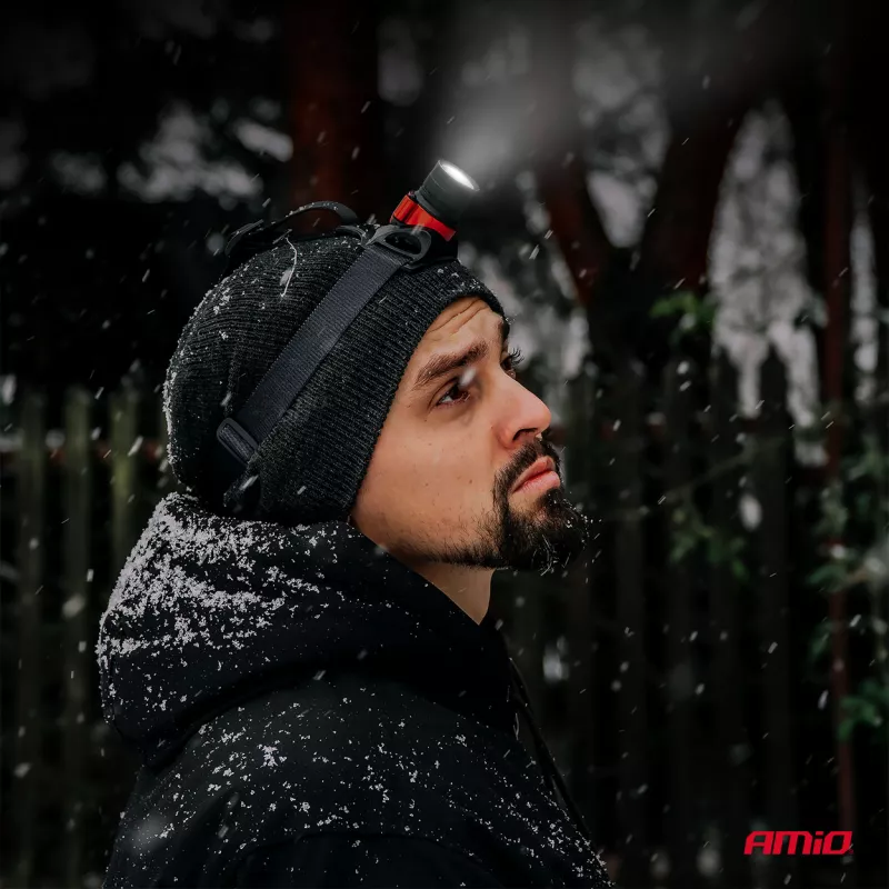 Lampe frontale à LED T6 3600mAh (BATT) AMIO 04665 - Visuel 1