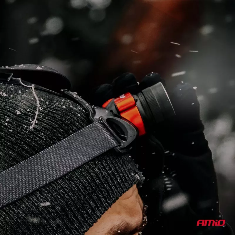 Lampe frontale à LED T6 3600mAh (BATT) AMIO 04665 - Visuel 2