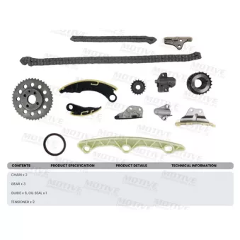 Kit de distribution par chaîne MOTIVE TCK208 pour MAZDA 3 2.2 MZR-CD - 185cv