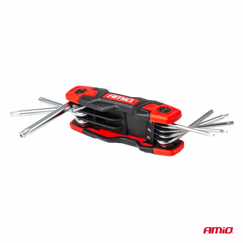 Jeu de clés TORX pliables 8 pièces AMIO 04789 - Visuel 2