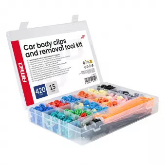 Kit de clips de carrosserie et outils de démontage 420+15 pièces AMIO 04744