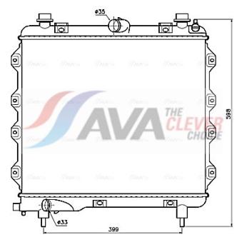 Radiateur, refroidissement du moteur AVA QUALITY COOLING CR2148