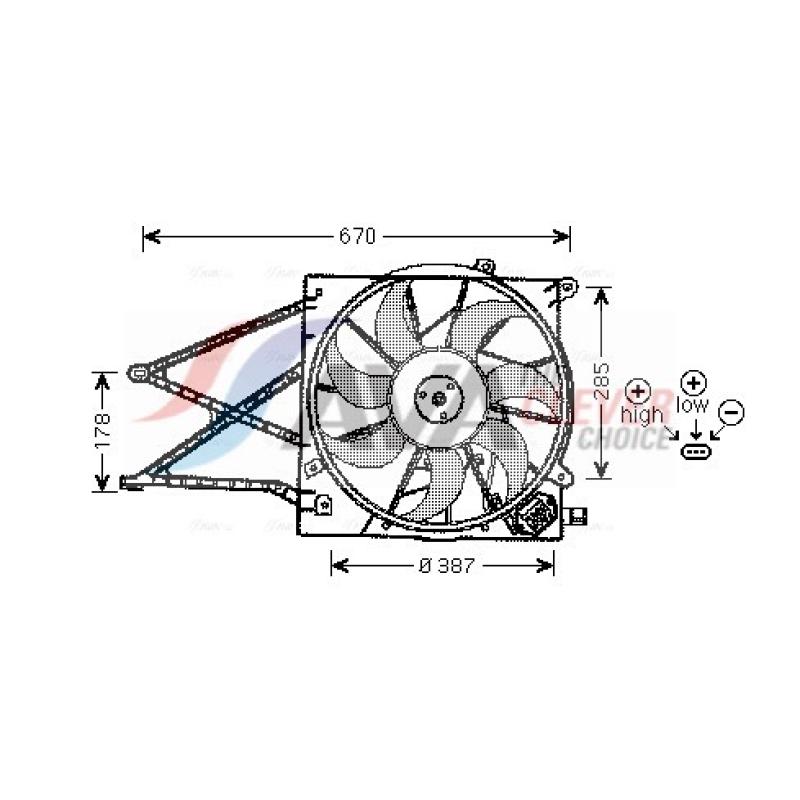 Ventilateur, refroidissement du moteur AVA QUALITY COOLING OL7524 - Visuel 1