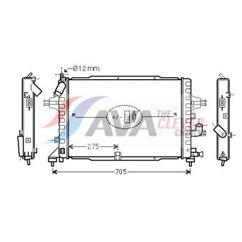 Radiateur, refroidissement du moteur AVA QUALITY COOLING OEM 1300269