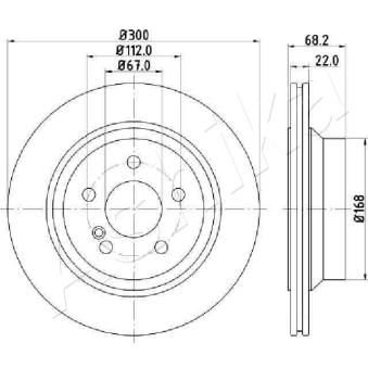 Jeu de 2 disques de frein arrière ASHIKA OEM 2114230912