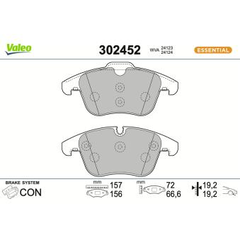 Jeu de 4 plaquettes de frein avant VALEO OEM C2C35612