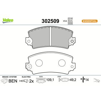 Jeu de 4 plaquettes de frein avant VALEO OEM 7701202903