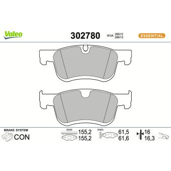 Jeu de 4 plaquettes de frein avant VALEO OEM 1678168580