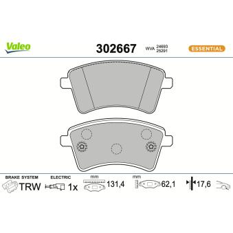 Jeu de 4 plaquettes de frein avant VALEO OEM 8660005110