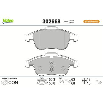 Jeu de 4 plaquettes de frein avant VALEO OEM 410600032R