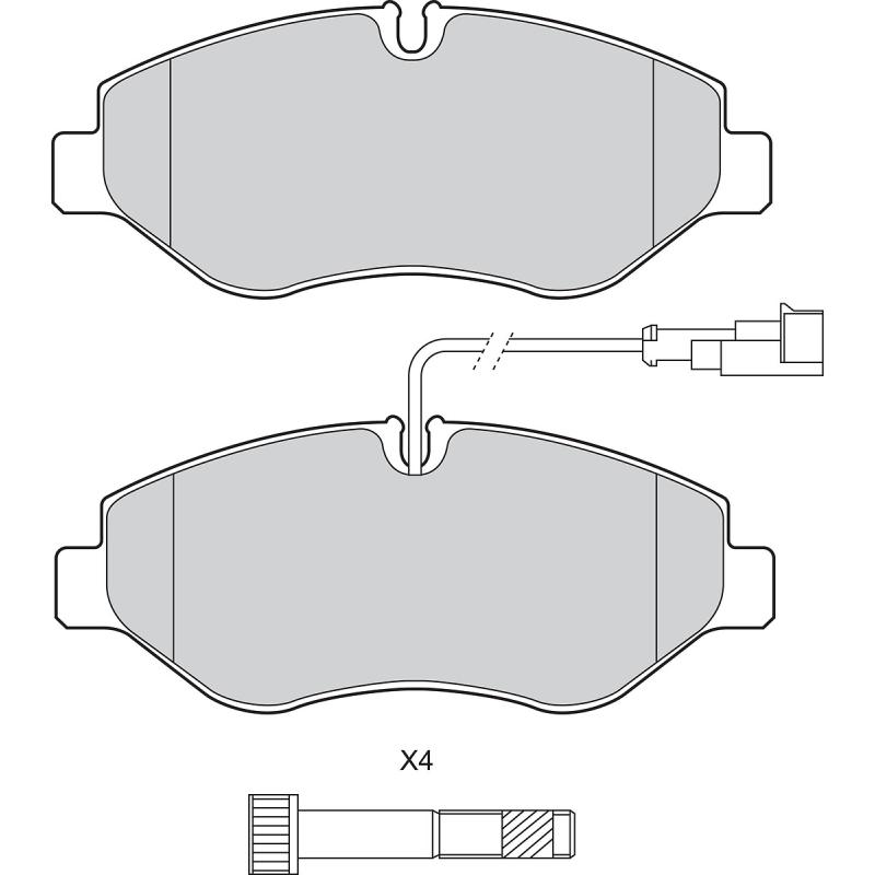 Jeu de 4 plaquettes de frein avant VALEO 302807 - Visuel 1