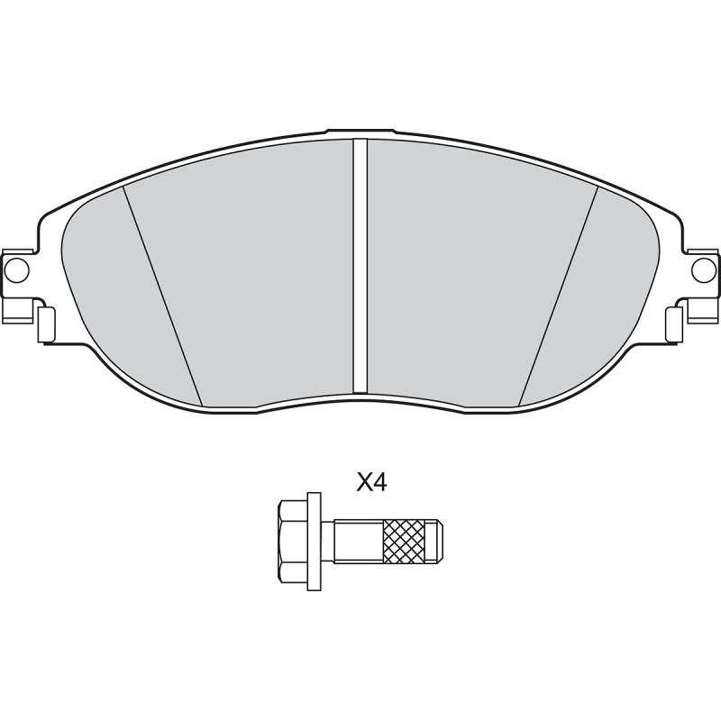 Jeu de 4 plaquettes de frein avant VALEO 302889 - Visuel 1
