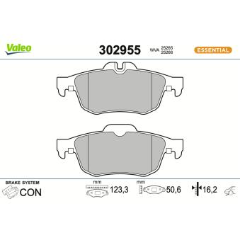 Jeu de 4 plaquettes de frein arrière VALEO OEM 440602154R