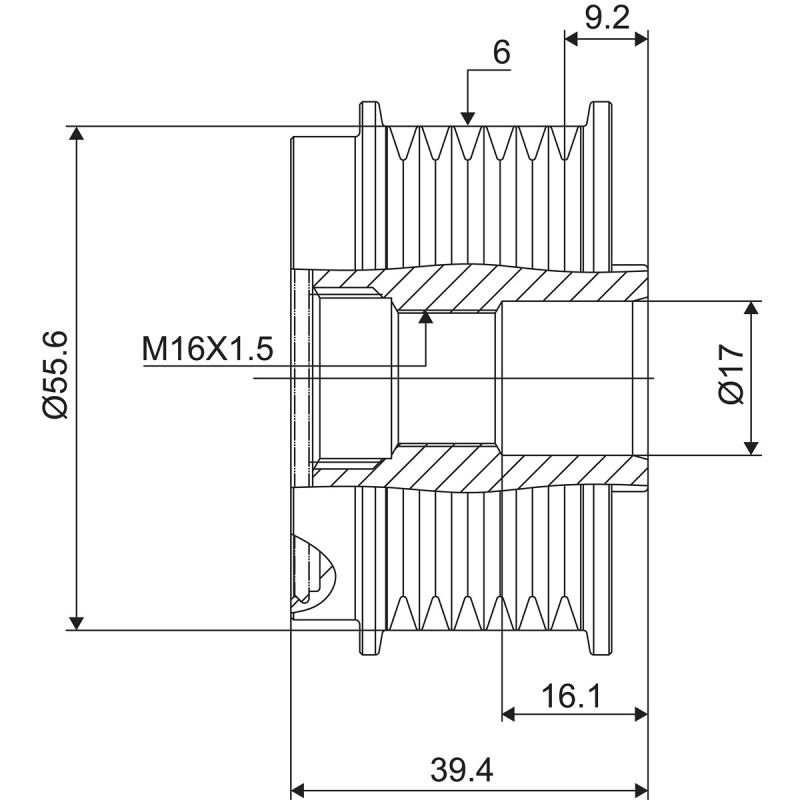 Poulie roue libre, alternateur VALEO 588013 - Visuel 2