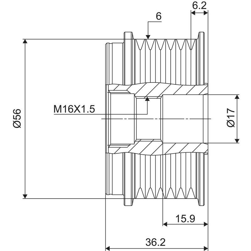 Poulie roue libre, alternateur VALEO 588077 - Visuel 2