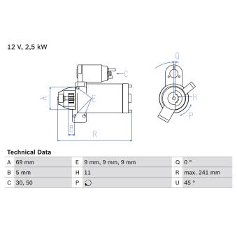 Démarreur BOSCH 0 986 022 020 pour BMW X3 sDrive 18 d - 136cv