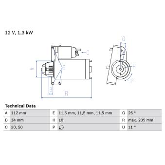 Démarreur BOSCH 0 986 023 480 pour RENAULT LAGUNA 2.9 V6 24V - 211cv