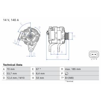 Alternateur BOSCH 0 986 087 140