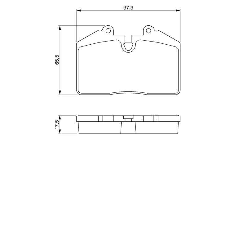 Jeu de 4 plaquettes de frein arrière BOSCH 0 986 424 103 - Visuel 1