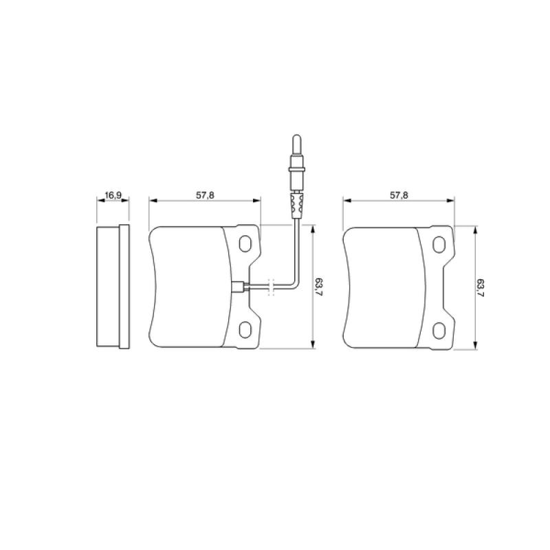 Jeu de 4 plaquettes de frein arrière BOSCH 0 986 424 229 - Visuel 1