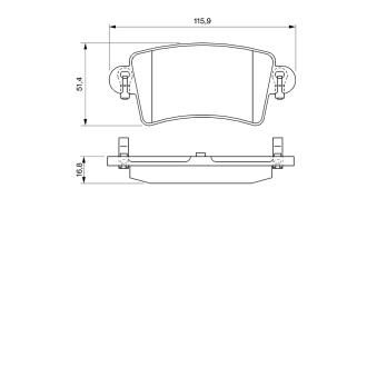 Jeu de 4 plaquettes de frein arrière BOSCH OEM 4403467