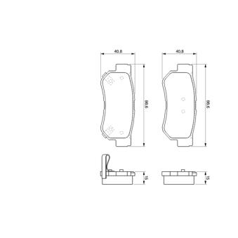 Jeu de 4 plaquettes de frein arrière BOSCH 0 986 424 728