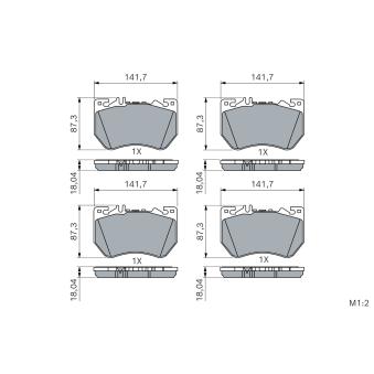 Jeu de 4 plaquettes de frein avant BOSCH OEM A0004210302