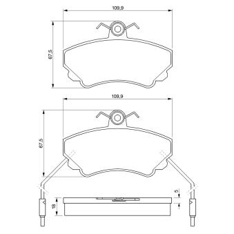Jeu de 4 plaquettes de frein avant BOSCH OEM 6025171456