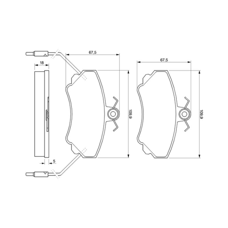 Jeu de 4 plaquettes de frein avant BOSCH 0 986 460 982 - Visuel 1