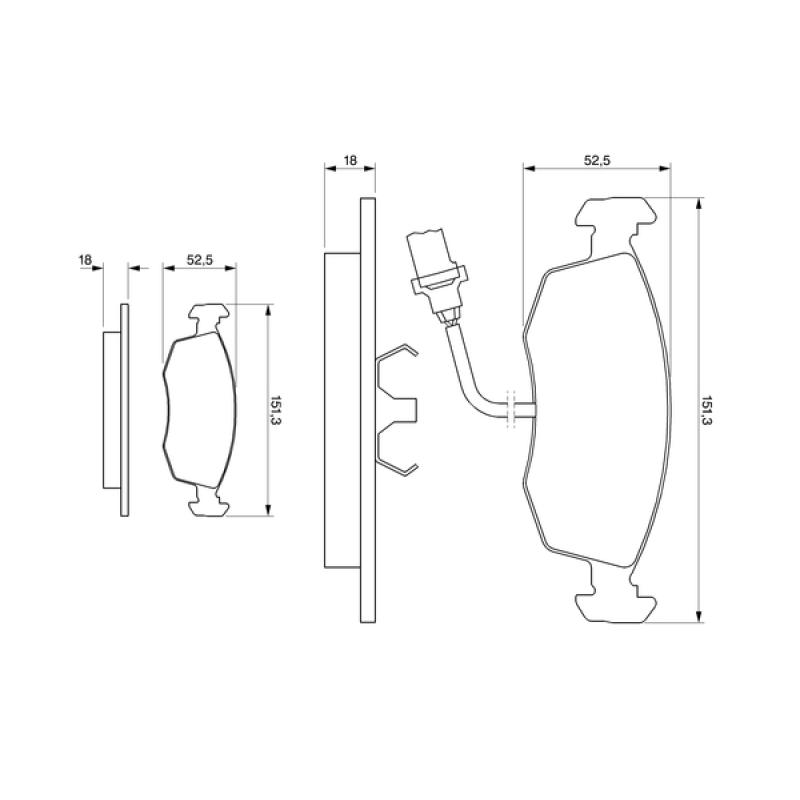 Jeu de 4 plaquettes de frein avant BOSCH 0 986 469 080 - Visuel 1