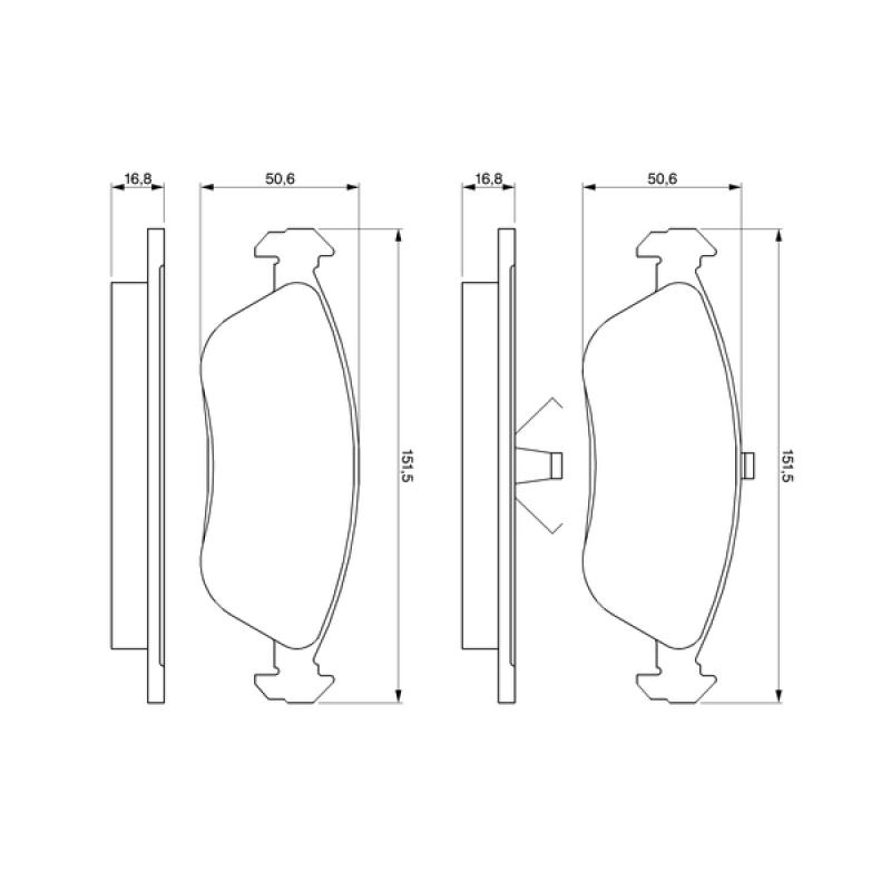 Jeu de 4 plaquettes de frein avant BOSCH 0 986 461 137 - Visuel 1