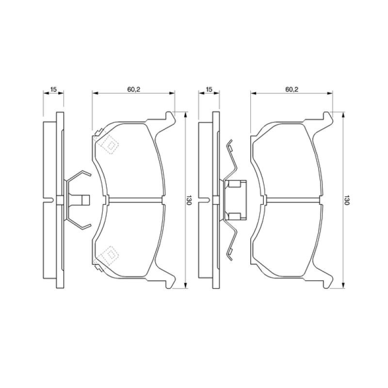 Jeu de 4 plaquettes de frein avant BOSCH 0 986 490 410 - Visuel 1