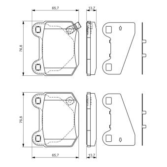 Jeu de 4 plaquettes de frein arrière BOSCH OEM 26696FE000