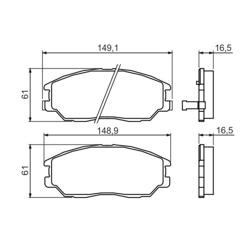 Jeu de 4 plaquettes de frein avant BOSCH 0 986 494 360 - Visuel 1