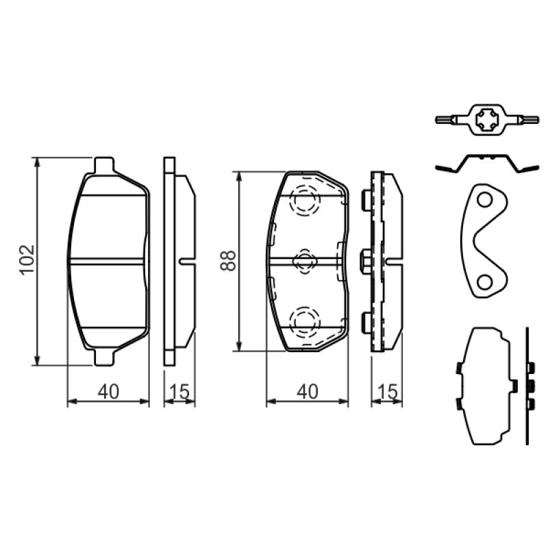Jeu de 4 plaquettes de frein avant BOSCH 0 986 494 312 - Visuel 2