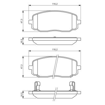 Jeu de 4 plaquettes de frein avant BOSCH OEM 581010XA00