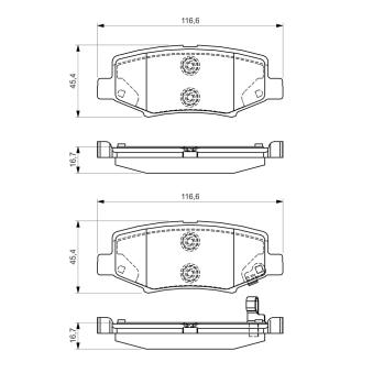 Jeu de 4 plaquettes de frein arrière BOSCH 0 986 495 155