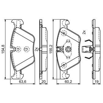 Jeu de 4 plaquettes de frein avant BOSCH 0 986 495 408