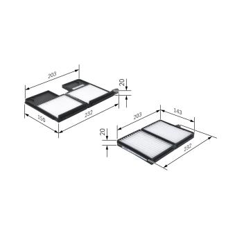 Filtre, air de l'habitacle BOSCH 1 987 432 159