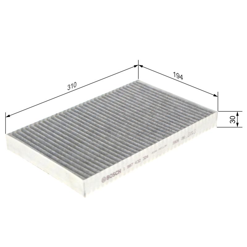Filtre, air de l'habitacle BOSCH 1 987 432 324 - Visuel 1