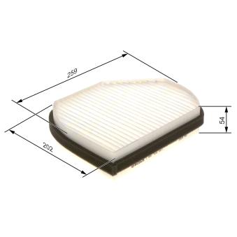 Filtre, air de l'habitacle BOSCH 1 987 432 001 pour MERCEDES-BENZ CLASSE C C 200 T CDI - 102cv