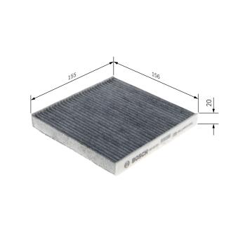 Filtre, air de l'habitacle BOSCH 1 987 435 051 pour DAIHATSU SIRION 1.3 4WD - 87cv