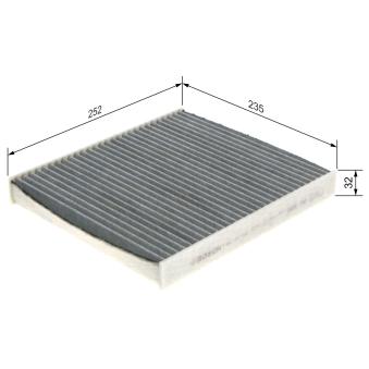 Filtre, air de l'habitacle BOSCH 1 987 432 543 pour MERCEDES-BENZ CLK 1.6 TDI 4motion - 110cv