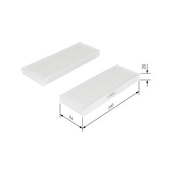 Filtre, air de l'habitacle BOSCH 1 987 435 033 pour HYUNDAI H100 1.2 VTi 82 - 82cv