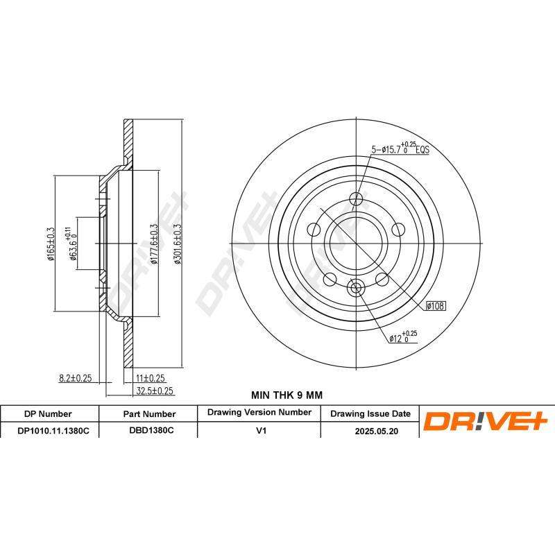 Jeu de 2 disques de frein avant Dr!ve+ DBD1380C - Visuel 2